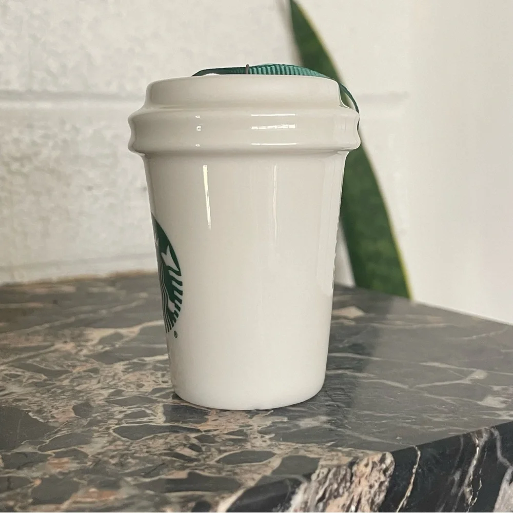 $8 SALE Starbucks 2015 Holiday Ceramic Cup Ornament Large Green Mermaid Logo